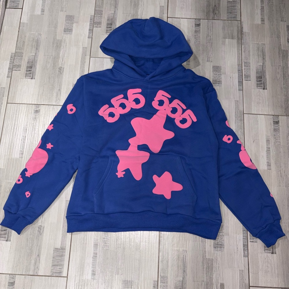 Blue and Pink Graphic Hoodie